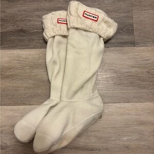 Hunter Cream Cable Knit Tall Boot Socks